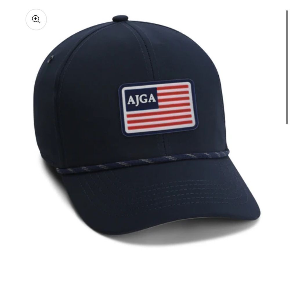 The AJGA Flag Patch - 6-Panel Performance Rope Hat in Navy Blue Red White & Blue
